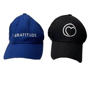 Monat gratitude Lot of 2 Hats Blue Black Adjustable Strap baseball cap New Era